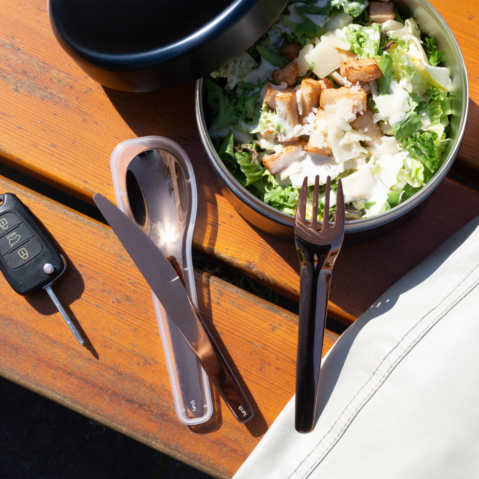 Lurch Bestiksæt To-Go rustfrit stål / bronze med opbevaringsboks Lurch Bestiksæt To-Go rustfrit stål / bronze med opbevaringsboks